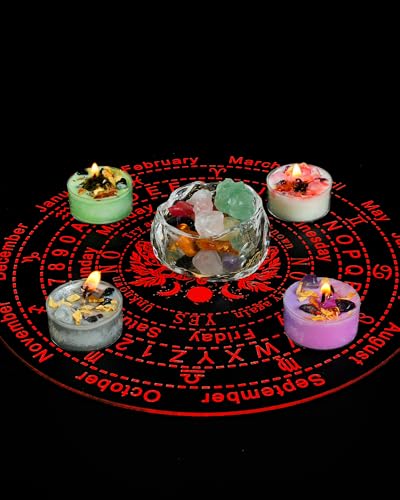 Mixed Tealight Soy Candles with Healing Crystals and Natural Herbs for Aromatherapy and Positive Energy - Image 2