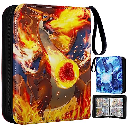 Card Binder Trading Cards Case With 55 Sleeves, 4Pocket Card Book