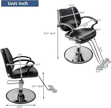 Winado Beauty Salon Barber Chair for Men and Women Hair Stylists, Black