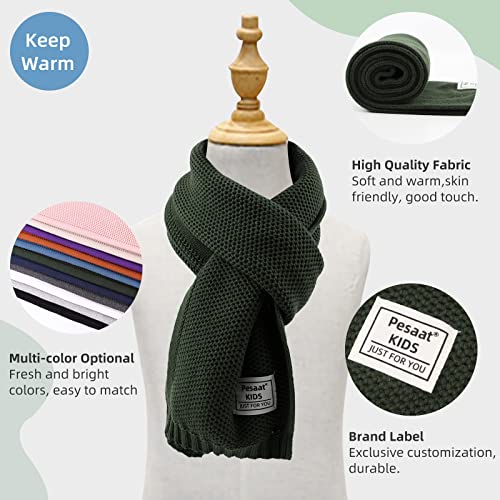 PESAAT Kids Winter Infinity Scarf Knit Toddler Boy Girls Scarves Cotton Outdoor Neck Warmer for Children 3-15 Years3