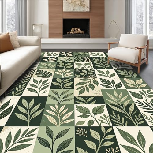 Design&I Low Pile Flatwoven Area Rug 8x10, Nature Inspired Checkerboard