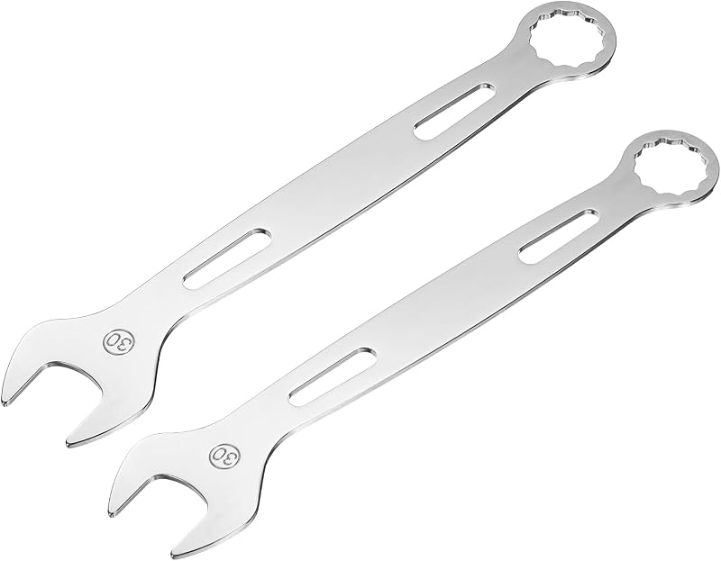 HARFINGTON Kit com 2 Chaves Combinadas de 30 mm em Aço Cromo-Vanádio, Estriado de 12 Pontos e Boca Aberta