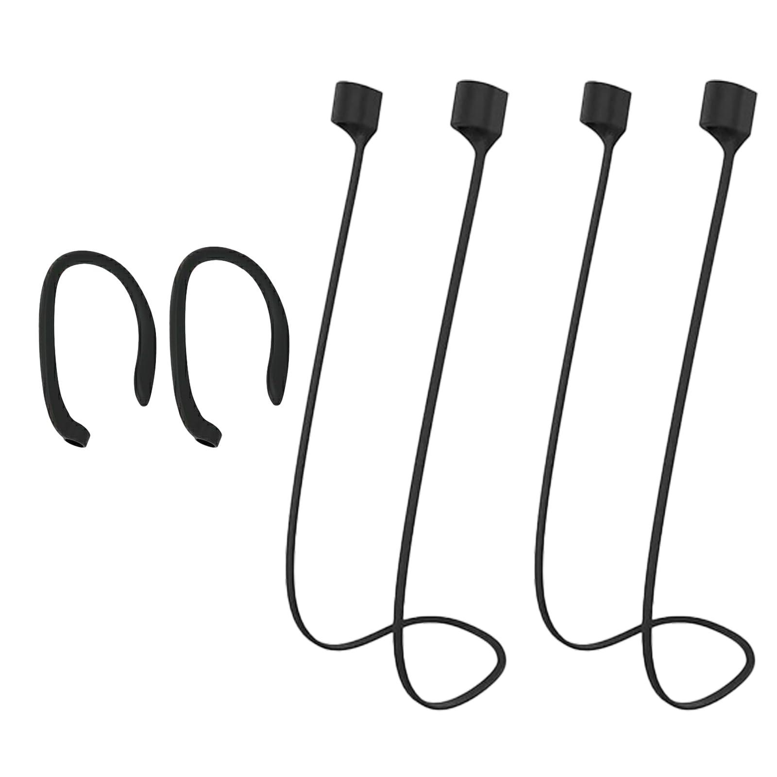 Leeneen 2 PackWireless Headphones Anti-Lost Rope,Soft Silicone Anti-Lost Airpod Neck Strap Lanyard for Airpods pro12345,for Running,Fitness,Dancing (black)