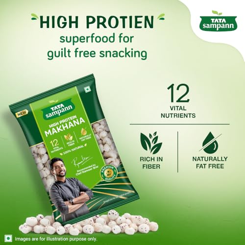 Image of Tata Sampann, Natural High Protein Makhana, 200g (Pack of 3)