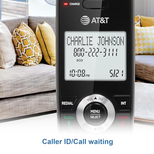 Image of AT&T GL2101-3 DECT 6.0 3-Handset Cordless Phone, Graphite & Black | Call Block, Caller ID, Full-Duplex Handset Speakerphone, 2 inch White Backlit Display, Lighted Keypad