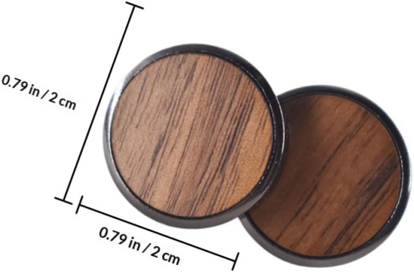 Wooden Cufflinks Coffee Tone Alloy Shirt Studs for Men