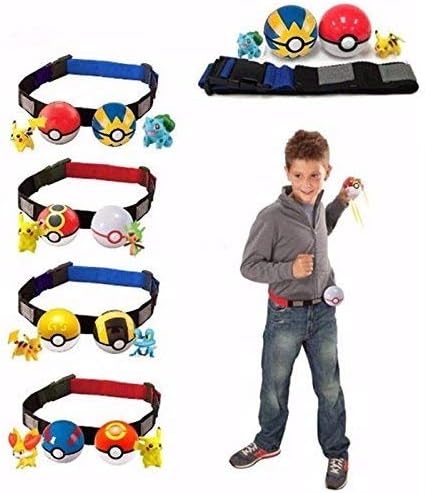 SOJITRA Pokeball Clip N Carry Adjustable Belt Cross 2 Random Pokeballs and Pokemon