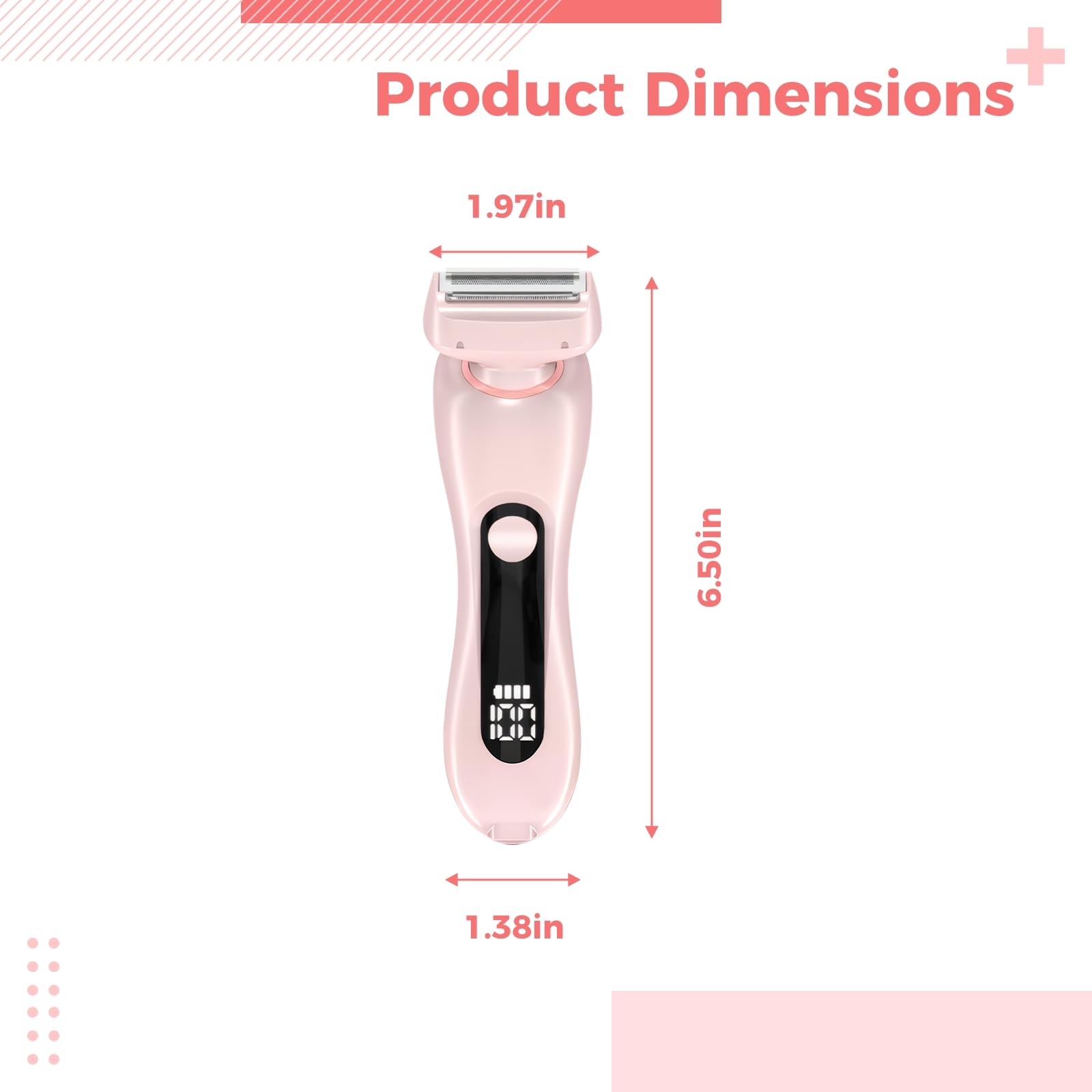 Rasoio elettrico da donna 2 in 1, con display a LED, ricaricabile tramite USB, impermeabile, con più attacchi inclusi