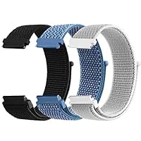 Meliya 3 Piezas Correas Nylon para Reloj 20mm 22mm,Nailon de Liberación Rápida para Hombre y Mujer,Pulseras de Repuesto para 20mm 22mm Reloj(20mm,Gris/Negro/Azul)
