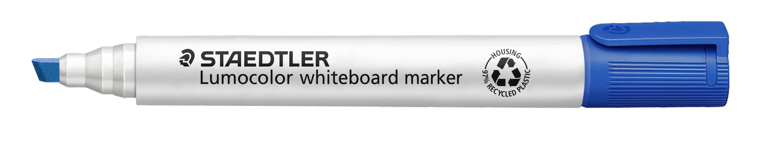 STAEDTLER Lumocolor 351 B-3. Rotuladores para pizarra blanca de color azul. Caja con diez unidades.
