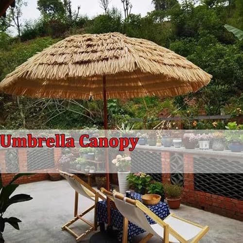 9ft Tiki Umbrella Replacement Canopy - Hawaiian Thatched Outdoor Canopy for 8 Ribs, Fits 10ft Patio Umbrellas, Ideal for Beach, Garden, and Poolside Use
