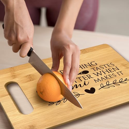 Tabla de cortar de bambú FONDCANYON para cocina, decoración y regalo, forma rectangular, con mango, 29,46 cm x 19,3 cm x 1,27 cm miniatura 5