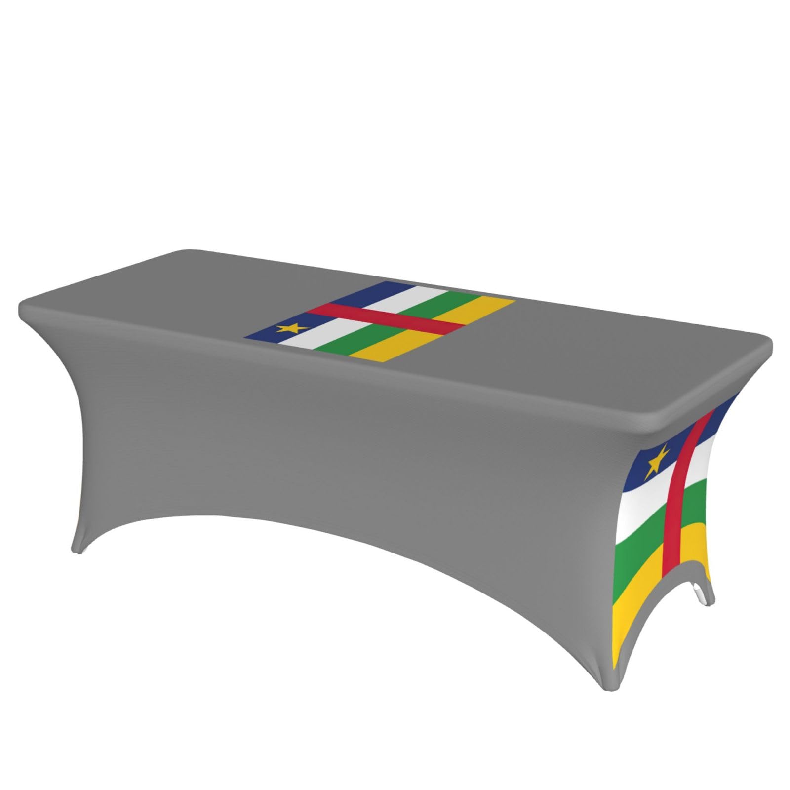 AYYQWE Central African Flag Print Elastic Rectangular Tablecloth For Banquet Outdoor Picnics Office Table Cover
