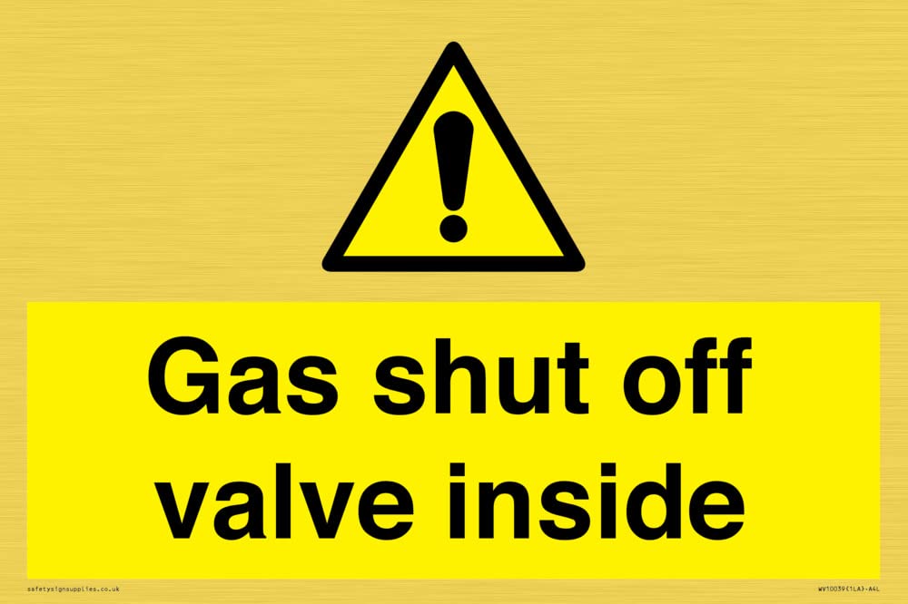 Gas shut off valve Inside Sign - 300x200mm - A4L