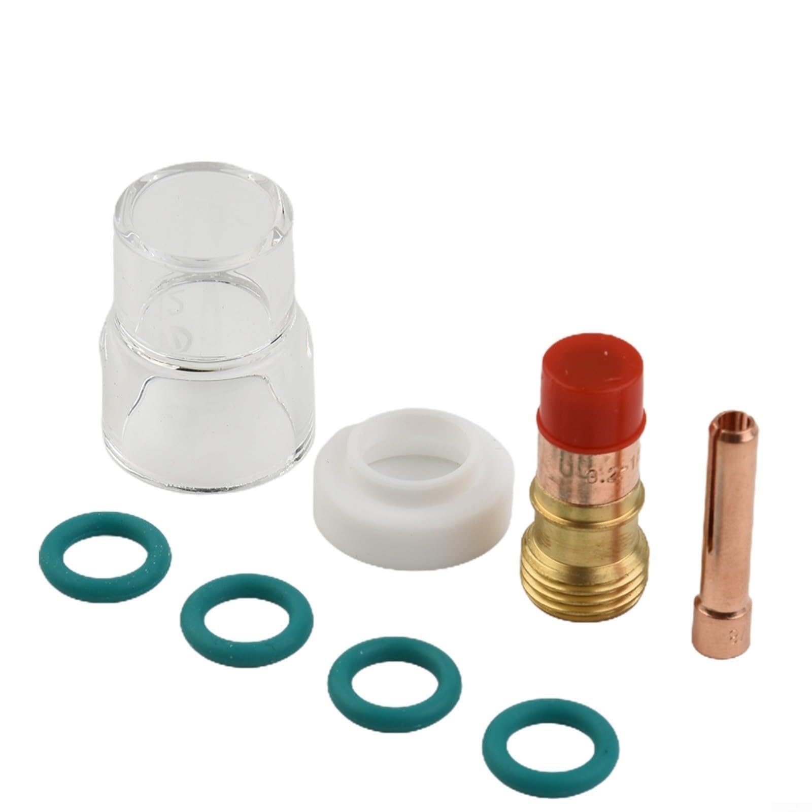 Kit torcia TIG 8Pcs per WP 17 18 26, lente a gas 12 con tazza di vetro resistente al calore, corpo pinza 3,2 mm