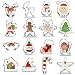 Gizhonme Christmas Cookie Cutter - 16 Stainless Steel Xmas Holidays Cookies Molds for Making Muffins, Biscuits, Sandwiches - Christmas Tree, Christmas Hat, Santa Claus, Deer, Bell, Gloves, Socks ect.