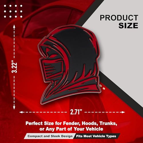 Image of Ninja Emblem, Custom 3D Car Badge - Universal Exterior Accessories for Car, Truck, SUV, Motorcycle (Set of 2) (Red)
