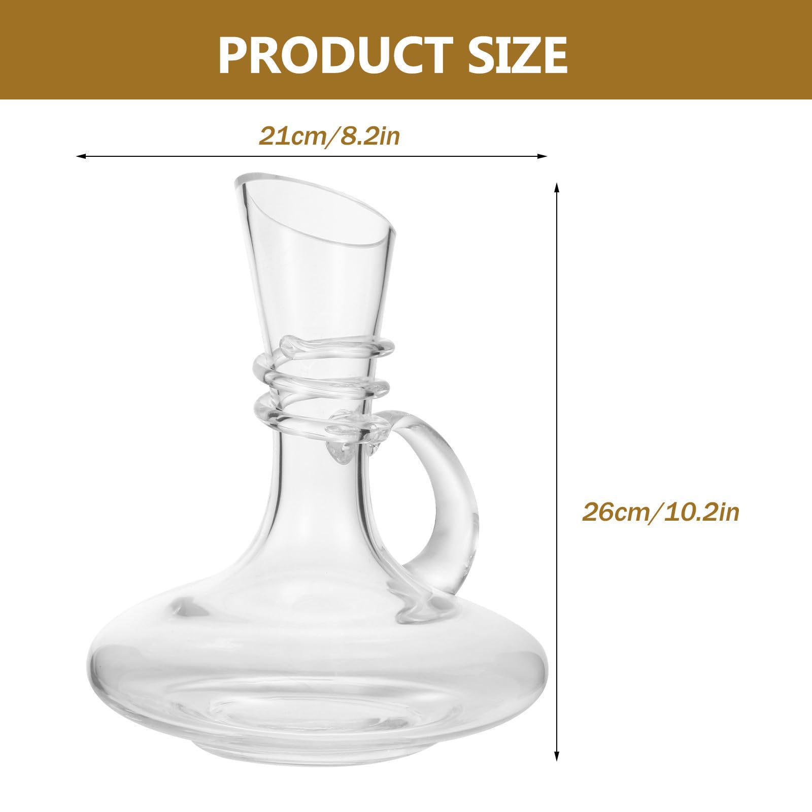 Artibetter Carafe à Vin en Verre 1600ml Fond Plat et Bec Verseur pour Décantation Rapide, Facile à Nettoyer, Amateurs de Vin