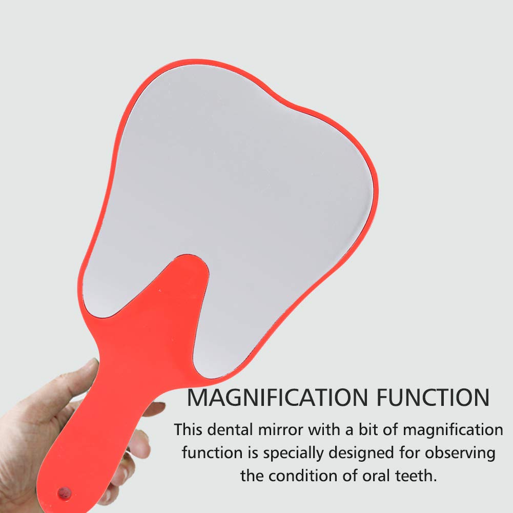 YUYTE Specchietto per le Cure odontoiatriche, Specchietto per le Carino alla moda, 4 colori, Manico in plastica (rosso)