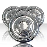 Auto Reflections Set of 4 Closed Center Caps for Chevy Corvette 1969-1982 - Chrome Silver/Gray