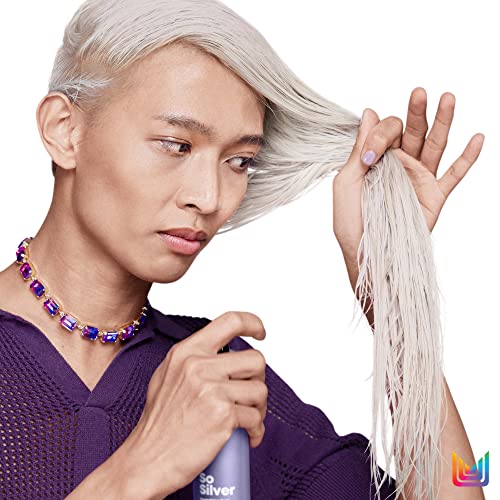 Matrix Total Results So Silver All-In-One Purple Toning Leave-In Spray & Detangler | Neutralizes Yellow Tones & Prevents Frizz | For All Blonde & Grey Hair Types #TOP5