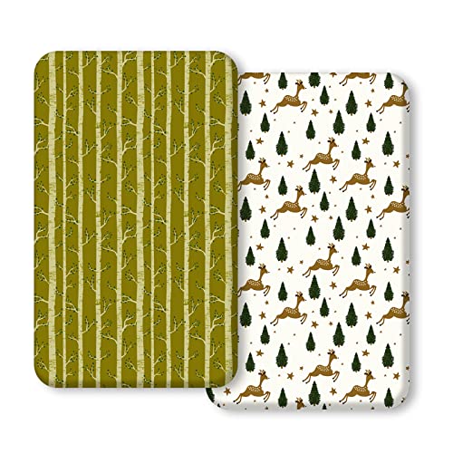 Soft Jersey Knitted Stretchy Pack N Play Fitted Sheet Set For Baby, 2 Pack Premium Mini Crib Sheets For Standard Pack N Play Mattress #TOP23