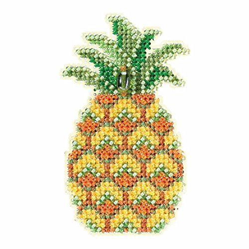 Pineapple Beaded Counted Cross Stitch Ornament Kit Mill Hill 2018 Spring Bouquet MH181816