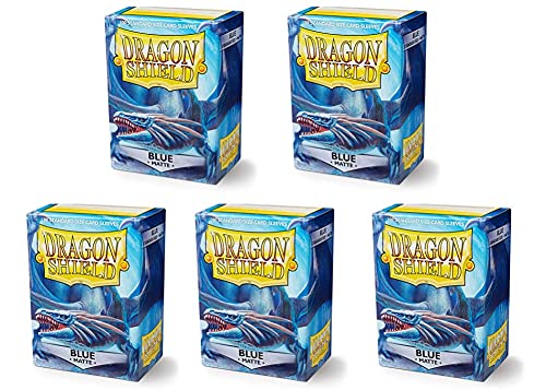 Dragon Shield Matte Blue protège-cartes standard 100 ct : lot de 500 pochettes bleues