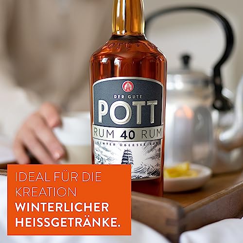 POTT Rum (1x0,7l) 40% vol., echter Übersee Rum - Hervorragend geeignet zum Kochen und Backen, für winterliche Heißgetränke, zum Verfeinern von Desserts, für Cocktails und Longdrinks oder pur auf Eis