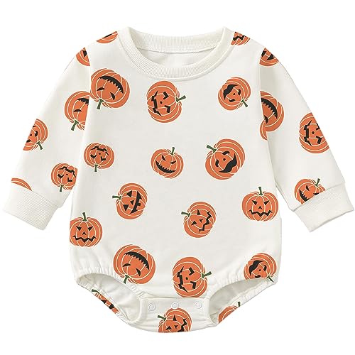 Image of Jimonda Baby Boy Girls Romper Newborn Infant Long Sleeve Sweatshirt Onesie Coming Home Outfit Neutral Clothes