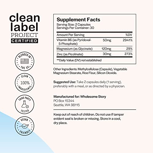 Wholesome Story Ip6 Inositol Capsules For Immune Health Support + 3-In-1 Zinc Picolinate Magnesium Glycinate Supplements With Vitamin B6 | Antioxidant, Vegan & Gluten-Free | 60 Day & 30 Day Supply #TOP2