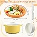 Domensi 4 Pcs Porcelain Kids Plates and Bowls Sets with Suction, 2 Ceramic Toddler Divided Plates 2 Baby Anti Slip Silicone Sleeve Bowls for Feeding Supplies Microwave Dishwasher Safe (Orange,Yellow)