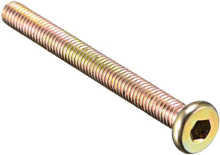 sourcing map M6x60mm Furniture Bolt Hex Socket Drive Round Head Screw Zinc Plated 20pcs