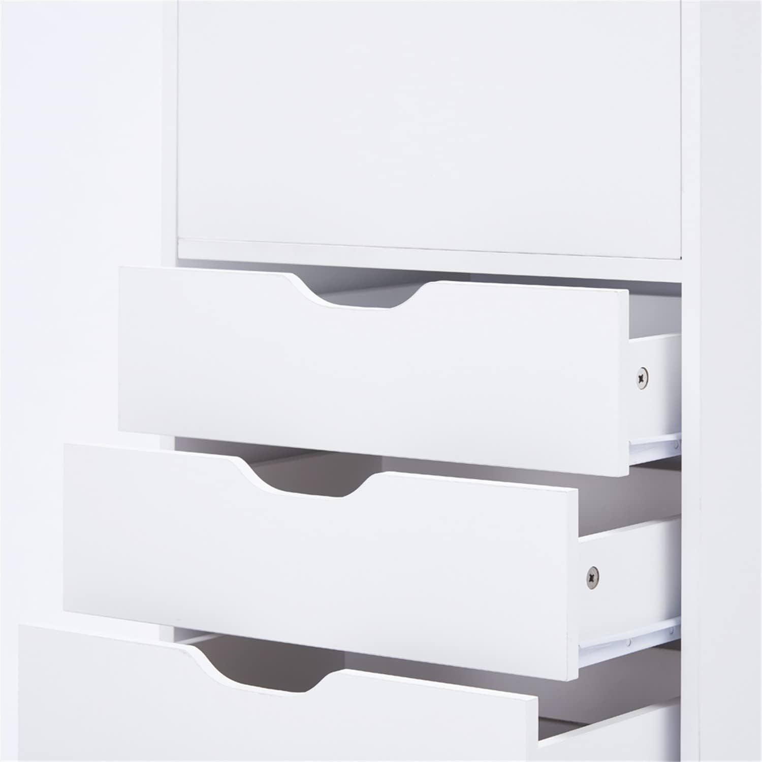 White 6-Drawer Mobile Lateral File Cabinet with Wheels