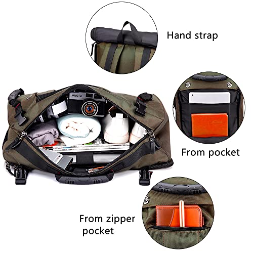 KAKA Travel Backpack,Carry-On Bag Water Resistant Flight Approved Weekender duffle backpack Rucksack Daypack for Men Women (Green)