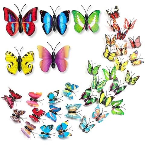 100PCS 3D Colorful Butterfly Wall Stickers, COCIVIVRE 5 Styles Butterfly Wall Decals Removable Mural Stickers Butterfly Decorations for Home Room Bedroom Nursery Decor Cover