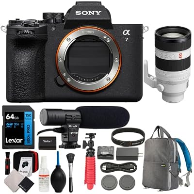 Sony a7 V Full-Frame Mirrorless Interchangeable Lens Camera - Body Only Bundle with Sony FE 50-150mm f/2 GM Full Frame Camera Lens (E-Mount) + 64GB Card + Camera Bag + Accessories