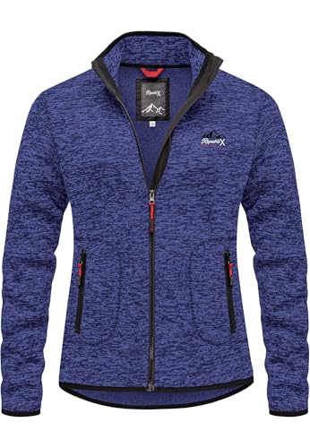 REPUBLIX Herren Fleecejacke Strickfleece Sweatjacke Männer Pullover Hoodie RD-029 Navyblau XXL