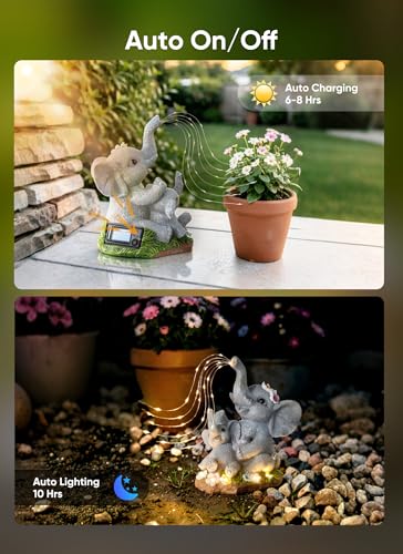 66% Off Brightown Solar Elephant Garden Statue with LED Lights