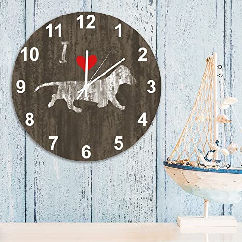 Horloge murale silencieuse Teckel style campagnard pour chambre