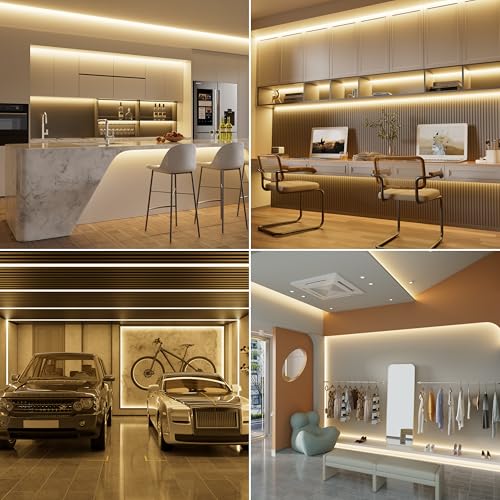 Image of MIWISE COB LED Strip Light,24V 3000K Warm White LED Strip Lights,32.8ft UL-Listed Super Bright Flexible LED Strip,Dotless High Density Cuttable for Cabinet Bedroom DIY Projects(No Adapter&Controller)