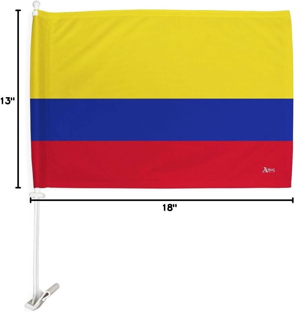 Copa America 2024 Colombia Car Flag Bandera Para Carros De Colombian Decor For Window Clip Pole Auto Accessories FIFA Sport Fan World Cup 2026 Football Soccor League Patriotic Decorations Made in USA