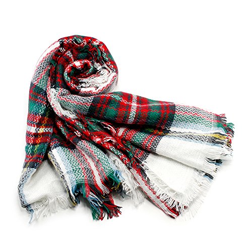 OCT17 Plaid Scarf Women Pashmina Wrap Large Warm Soft Shawl Winter Fall Scarves2