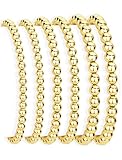 Gokeey Gold Bracelet for Women Waterproof 14K Gold Plated Gold Bead Ball Bracelet Trendy Stretchable Elastic Hypoallergenic Bohemian Stackable Bracelet Stack Jewelry