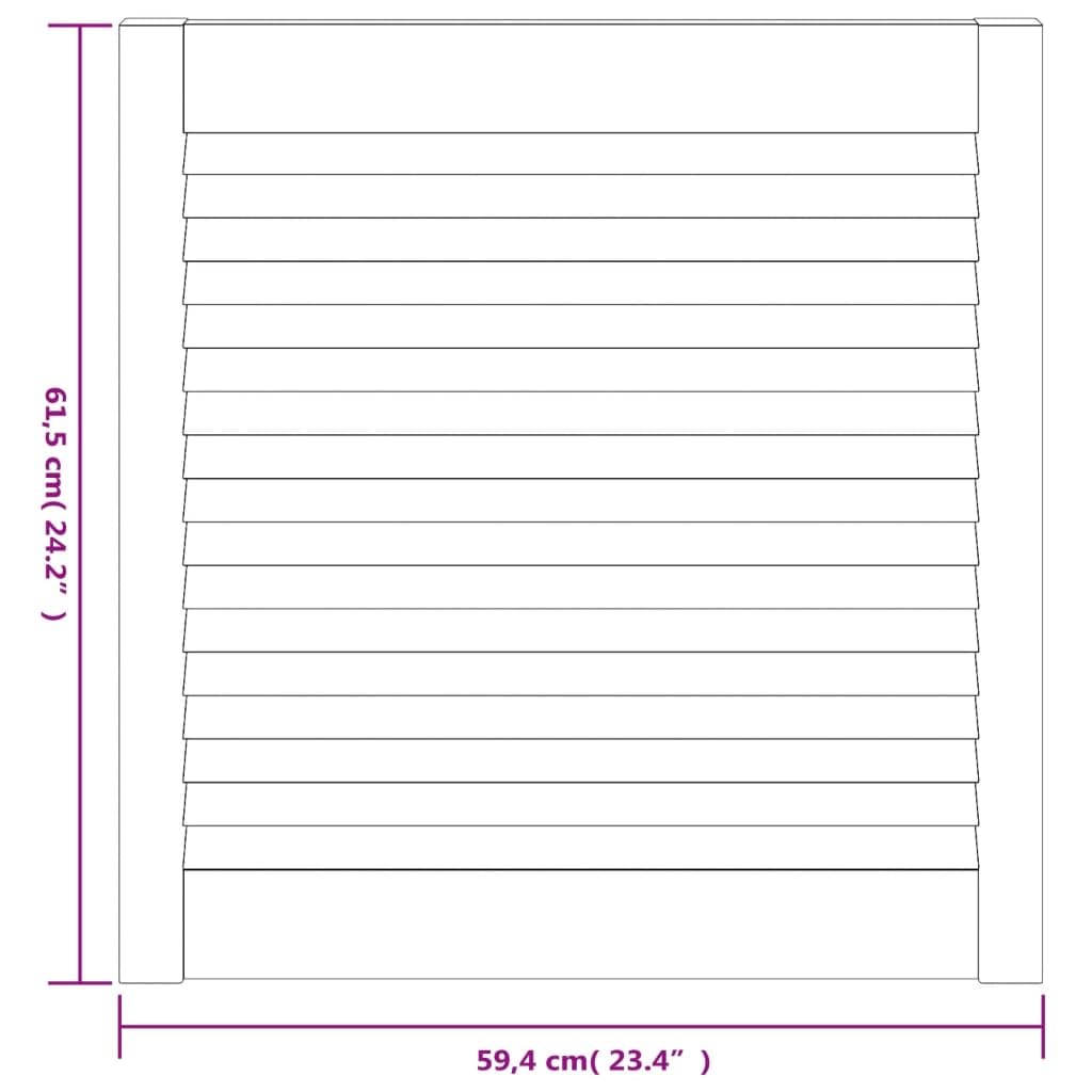 Genérico Puerta de Armario Lamas 2 uds Madera Pino Blanco 61,5x59,4 cm,Bricolaje,Accesorios de Bricolaje,Ferretería para armarios,Puertas de armarios-151158