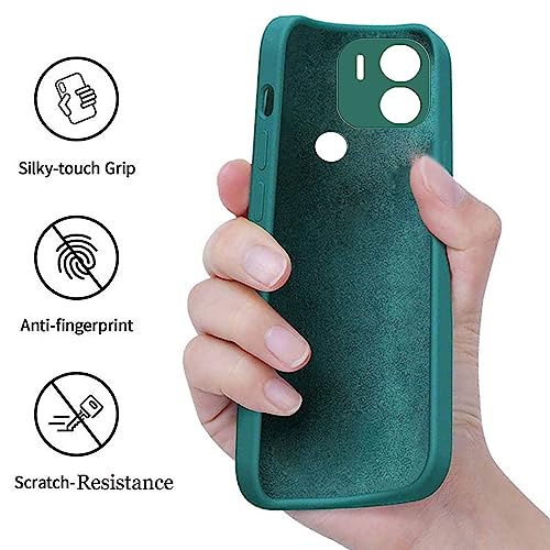 Image of A rtistque Liquid Silicone Back Cover Case for Poco C51 Shockproof TPU Soft Flexible with Camera Protection - Green