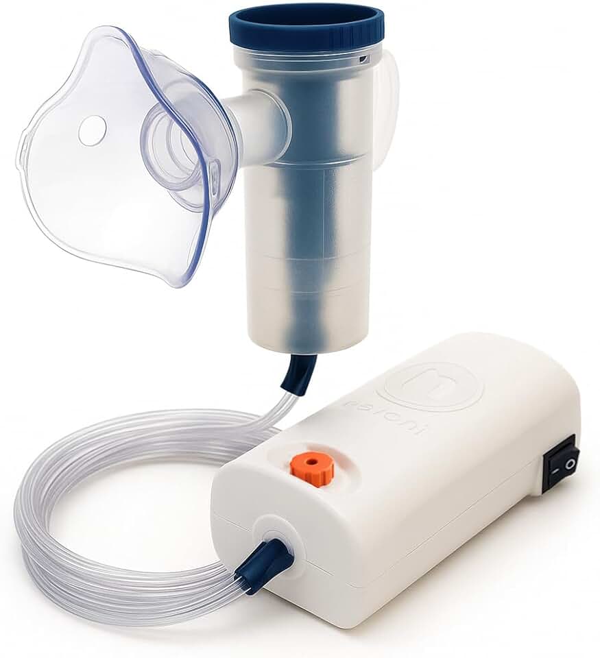 Inalador Nebulizador Portátil Nevoni Branco | Silencioso para Adulto e Infantil