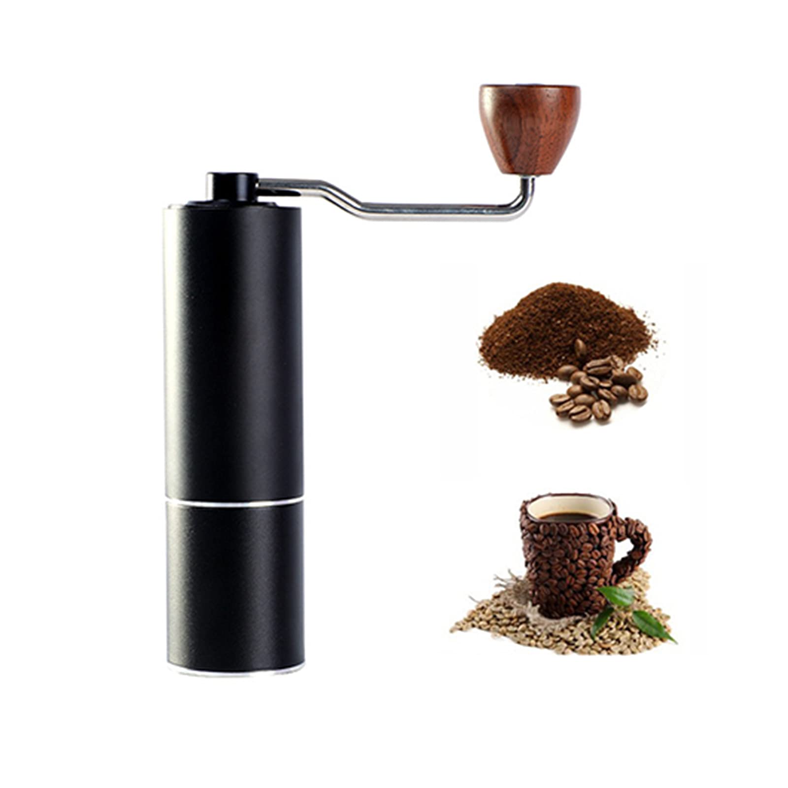 Molinillo de café manual, molinillo de mano, molinillo de mano portátil de acero inoxidable, molinillo de café en grano, molinillo de acero inoxidable, capacidad 20G