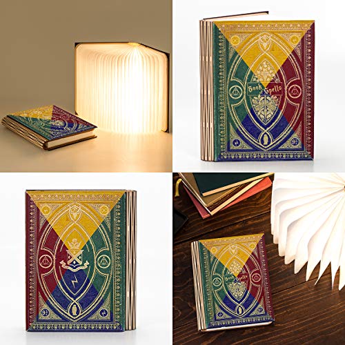 Image of KleverCase Book Cover Themed 360 Degree Chargeable Reading Lamp, Night Light, Desk, Bedside Light. (Hogwarts House Colours, Large Size White Light)
