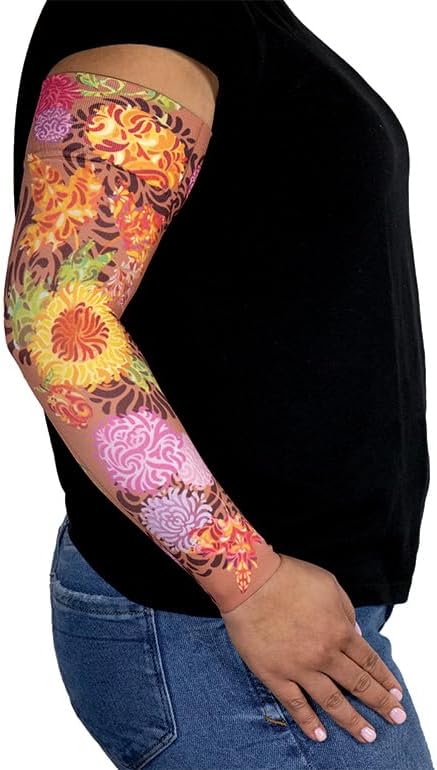Lymphedivas Pumpkin Spice Medical Graduated Compression Arm Sleeve for Lymphedema